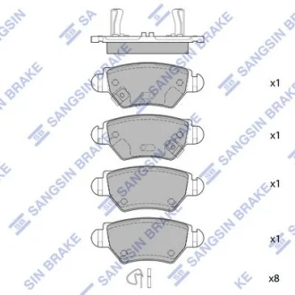 HI-Q Колодки гальмівні задні (дискові) Opel Zafira (-05), Astra G (-05) HI-Q Hi-Q (SANGSIN) SP1759
