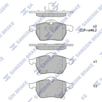 HI-Q Колодки гальмівні передні Opel Astra G (-05), Zafira (02-), SAAB 9-3 (YS3E) (97-) HI-Q Hi-Q (SANGSIN) SP1757