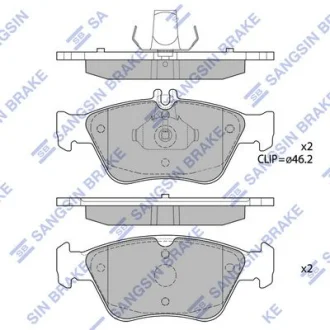 HI-Q Колодки гальмівні передні MB C-CLASS (W202) (-00), E-CLASS (W210) (-02) HI-Q Hi-Q (SANGSIN) SP1755