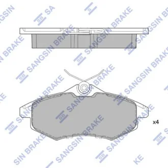 HI-Q Колодки гальмівні передні (p/spring 4шт) Citroen C2 (JM) (03-), C3 I (FC) (02-) HI-Q Hi-Q (SANGSIN) SP1747