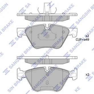 HI-Q Колодки гальмівні передні BMW 5 (F10,F18) (10-) HI-Q Hi-Q (SANGSIN) SP1699