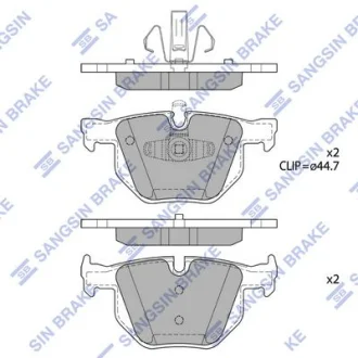 HI-Q Колодки гальмівні задні (дискові) BMW 3 (E90) (05-) HI-Q Hi-Q (SANGSIN) SP1696