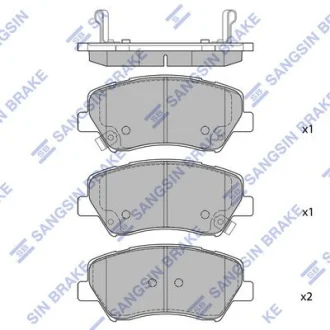 HI-Q Колодки гальмівні передні Renault Fluence (10-), Megane III (09-), Scenic III (09-) HI-Q Hi-Q (SANGSIN) SP1687