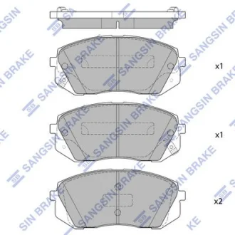 HI-Q Колодки гальмівні передні (138*61*17) Hyundai Sonata (LF) 17INCH (14-) HI-Q Hi-Q (SANGSIN) SP1683