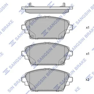HI-Q Колодки гальмівні передні Nissan Primera (P12) (02-) HI-Q Hi-Q (SANGSIN) SP1582A