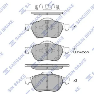 HI-Q Колодки гальмівні передні Toyota Avensis (-09) HI-Q Hi-Q (SANGSIN) SP1574