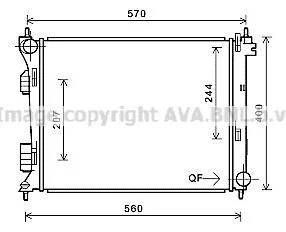 AVA Радиатор охлаждения двигателя Hyundai Accent (11-) 1.6CRDi, i20 (08-)/KIA Rio (1 AVA COOLING HY2274