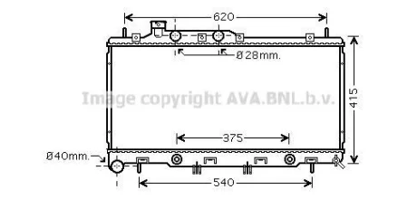 AVA Радиатор охлаждения двигателя Subaru Legacy, Outback (04-) 3.0i АКПП AV AVA COOLING SU2069