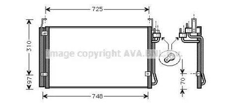 AVA Радіатор кондиціонера Hyundai Terracan (01-), Trajet (99-) AVA AVA COOLING HY5071D
