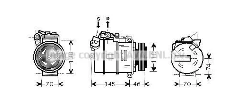 AVA Компресор кондиціонера BMW 3 E90 (04-), 5 E60 (03-), 7 E65 (01-) AVA AVA COOLING BWAK318