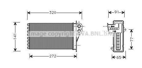 AVA Радіатор обігрівача салону Citroen C3 (02-)/Peugeot 206 (98-), 307 (00-) AVA AVA COOLING PEA6356