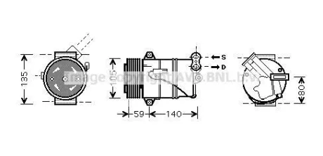 AVA Компресор кондиціонера Opel Astra H (04-), Zafira B (05-) 1.9CDTi AVA AVA COOLING OLAK437