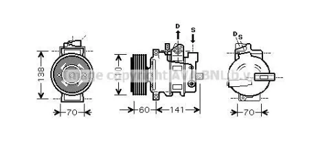 AVA Компресор кондиціонера Audi A4, A5, A6, Q5/Octavia, Superb/VW Tiguan, Crafter, Passat AVA AVA COOLING AIAK271