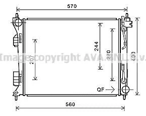 AVA Радіатор охолодження двигуна Hyundai Accent (11-17) 1.6 CRDi AT AVA AVA COOLING HY2270