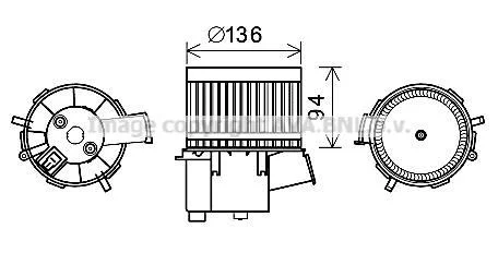 AVA Вентилятор обігрівача салону Fiat 500 (08-)/Ford KA (08-16) AVA AVA COOLING FT8448