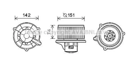 AVA Вентилятор обігрівача салону Kia Rio (00-05) 1.3i 1.5i AVA AVA COOLING KA8224