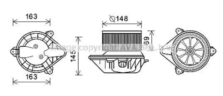 AVA Вентилятор обігрівача салону Renault Megane (95-02) Scenic (95-02) AC+ AVA AVA COOLING RT8587