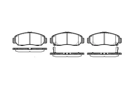 Колодки гальмівні диск. перед. (Remsa) Honda Civic 00> 05> 12> / Hyundai Matrix 01>, Santa fe 2,7i 01> / Nissan X-trail 2,5i 01> (P6473.12) WOKING P647312