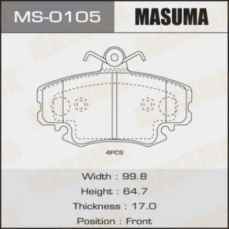 Колодки гальмівні (MS-0105) MASUMA MS0105