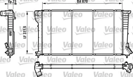 CITROEN радіатор охолодження Berlingo,Xsara,Peugeot 306,Partner 1.8D/1.9D 96- Valeo 732517