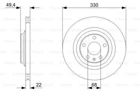 AUDI Диск гальмівний задній A6 04- BOSCH 0986479C64