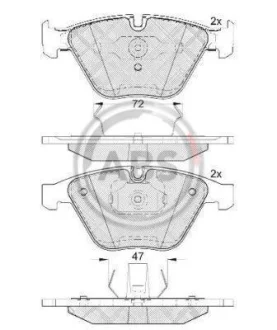 Гальмівні колодки пер. BMW 3 (E90)/X1 (E84) (ATE) 04-12 (155,1x68,5x20,3) A.B.S. A.B.S. 37667