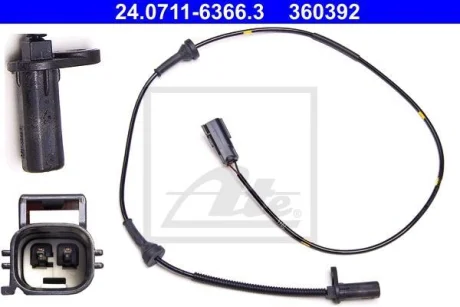 Датчик ABS передн лів VOLVO XC90 I 2.4D-4.4 06.02-12.14 ATE 24.0711-6366.3