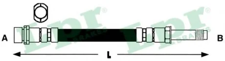 Шланг гальмівний передній Volvo C30 (06-12), C70 II, S40 II, V50 (04-) (L=450mm) LPR 6T48484