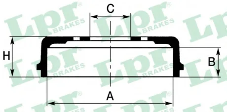 Барабан гальмівний (кратно 2) Ford Ranger (99-, 06-)/ Mazda B-Serie (99-), BT-50 (06-) LPR 7D0683 (фото 1)