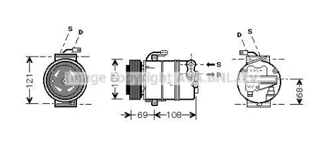 Фото 1 - AVA Компресор кондиціонера Opel Astra G (99-), Zafira (99-) 2.0Di, 2.2DTi AVA AVA COOLING OLAK358 AVA Компресор кондиціонера Opel Astra G (99-), Zafira (99-) 2.0Di, 2.2DTi AVA AVA COOLING OLAK358 (фото 1)