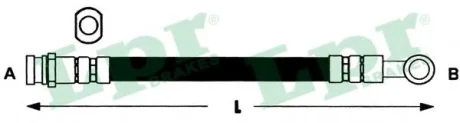 Шланг тормозной передний Land Rover Freelander I, Range Rover III (L=420mm) (6T4 LPR 6T48197 (фото 1)