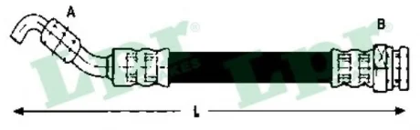 Шланг тормозной передний Toyota Corolla (04-09) (L=245mm) LPR 6T48073