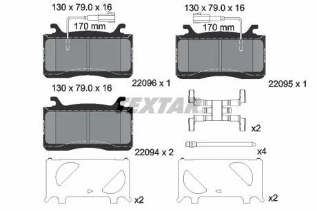 Комплект гальмівних колодок передн, ALFA ROMEO GIULIA, STELVIO 2.0/2.2D 10.15- TEXTAR 2209401