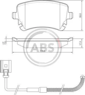 Гальмівні колодки зад. VW Phaeton 02-16 (LUCAS/TRW) (з датчиками) A.B.S. A.B.S. 37368