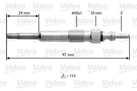 JEEP свічка розжарювання ALFA FORD OPEL ROVER, VW T5 Valeo 345136