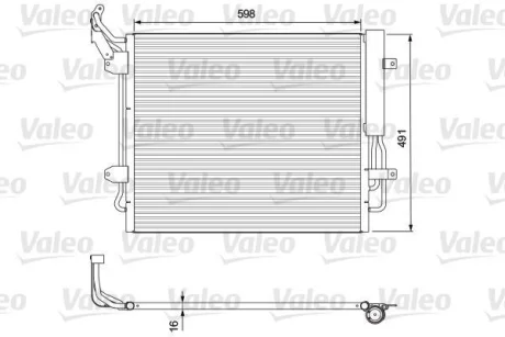 VW Радіатор кондиціонера (конденсатор) з осушувачем SHARAN 1.4 10-, SEAT Valeo 814157