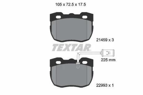 Комплект гальмівних колодок передн, LAND ROVER DISCOVERY I, RANGE ROVER I 2.0-4.3 11.88-10.98 TEXTAR 2145905