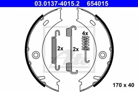 Гальмівна колодка MERCEDES SPRINTER 4-T (B904) VW LT 28-35 II, LT 28-46 II 2.1D-2.9D 02.95-07.06 ATE 03.0137-4015.2