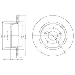 Гальмівний диск зад. C-Max II 10-/Kuga II 12-/Connect 13- (280x51mm) Delphi BG4533C
