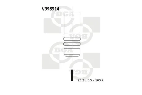 Клапан впускний 206/307/C3 1.4i 03- BGA V998914