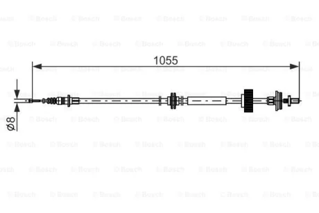 DB Трос задн. правий S-CLASS (W221, V221) 05-, S-CLASS Купе (C216) 06- BOSCH 1987482791