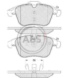 Гальмівні колодки пер. Jaguar S-Type/XJ/XK/XF/XE 2.0-4.2 99- (ATE) (156.4x72x19) A.B.S. A.B.S. 37686 (фото 1)