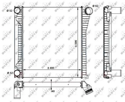 Радіатор інтеркулера Land Rover Range Rover 4.4D 10-12 NRF 30929