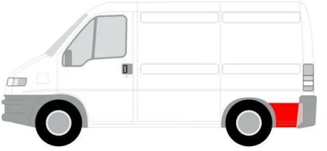 Ремонтна частина крила задн лів (за колесом, з виступом на бампері) CITROEN JUMPER I, JUMPER II FIAT DUCATO PEUGEOT BOXER 02.94-08.06 BLIC 6508-01-2092601P