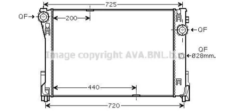 AVA DB Радіатор системи охолодження двигуна C-CLASS (W204) 07-, C-CLASS (C204) 11- AVA AVA COOLING MSA2474