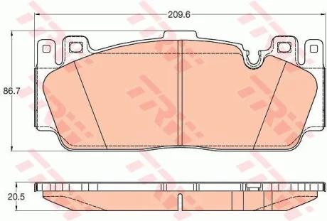 ="" a_Гальмівні колодки дискові BMW 5(F10)/6(F06,F12,F13) "F "11>> TRW ="GDB2020"