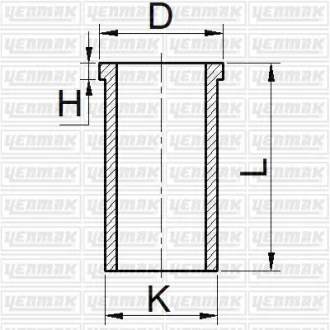 Гільза циліндра (размер отв. 82 / STD) (DOBLO 1.9 D) дизель Yenmak 51-65265-000