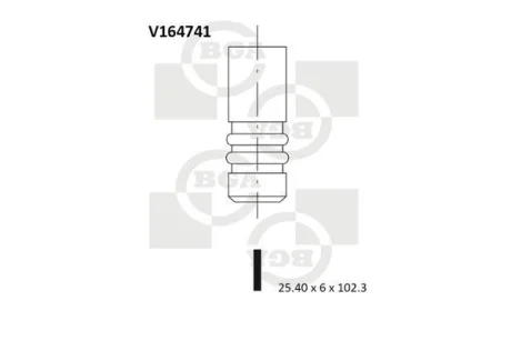 Клапан випуск. MB Sprinter 906 3.0CDI OM642 04- BGA V164741