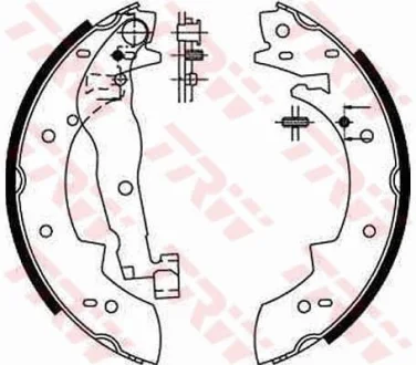 Гальмівна колодка VOLVO 340-360 ALFA ROMEO 33 BMW 3 (E30) PEUGEOT 204, 205 I, 304, 305 I, 405 I, 405 II RENAULT 16, 18, 18 VARIABLE, 20, 21, 25, 30, 5, CLIO I 1.0-Electric 09.65-12.00 TRW GS6190