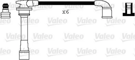 KIA Комплект проводів високої напруги (6шт) SPORTAGE II (JE_, KM_) 2.7 V6 4WD 04-10 Valeo 346003